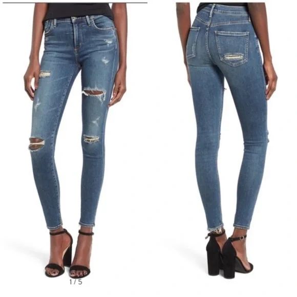 Agolde Sophie Distressed Jeans sz 25 - Picture 2 of 7